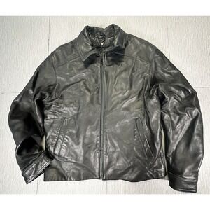 Danier Canada Jacket Black Leather Mens SZ 34 Liner Thermolite Casual Coat